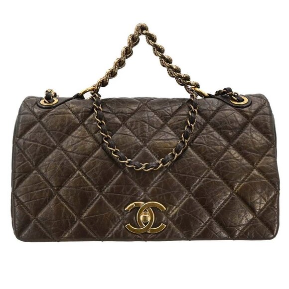 Chanel Brown Calfskin Pondichery Flap 2way Handbag - Picture 1 of 10